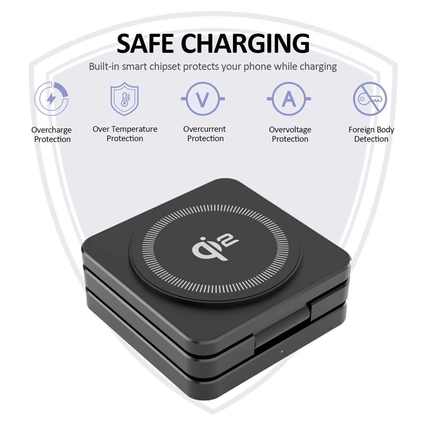 SMARTUNO™ Trifold 3-in-1 MagSafe Qi2 Fast Wireless Charger Stand for iPhone, AirPods, iWatch & Other Qi2-Enabled Devices