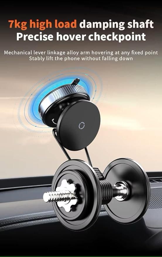 Magnetic Car/Desk Phone Holder with ultra Vacuum Suction (360° Rotation)