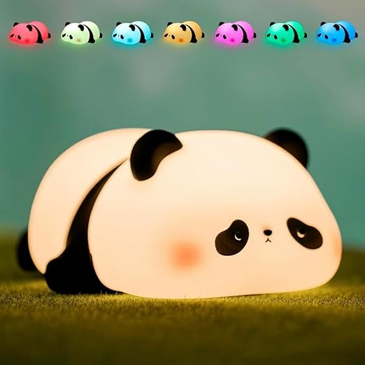 Soft Rabbit Face Silicone Night Lamp Toy for Kids - Rechargeable and Color Changing Squishy Animal Light Gift for Babies and Toddlers - Color As Per Stock