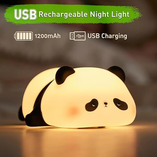 Soft Rabbit Face Silicone Night Lamp Toy for Kids - Rechargeable and Color Changing Squishy Animal Light Gift for Babies and Toddlers - Color As Per Stock