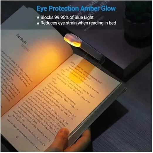 Book Lamp for Students, USB Rechargeable LED Study Light, 3 Brightness & Color Modes, Clip-On, Portable & Eye-Friendly (White)