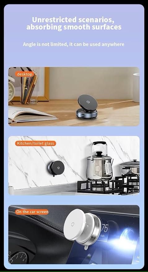 Magnetic Car/Desk Phone Holder with ultra Vacuum Suction (360° Rotation)