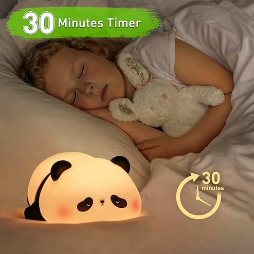 Soft Rabbit Face Silicone Night Lamp Toy for Kids - Rechargeable and Color Changing Squishy Animal Light Gift for Babies and Toddlers - Color As Per Stock