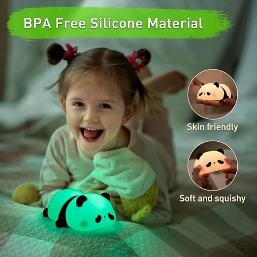 Soft Rabbit Face Silicone Night Lamp Toy for Kids - Rechargeable and Color Changing Squishy Animal Light Gift for Babies and Toddlers - Color As Per Stock