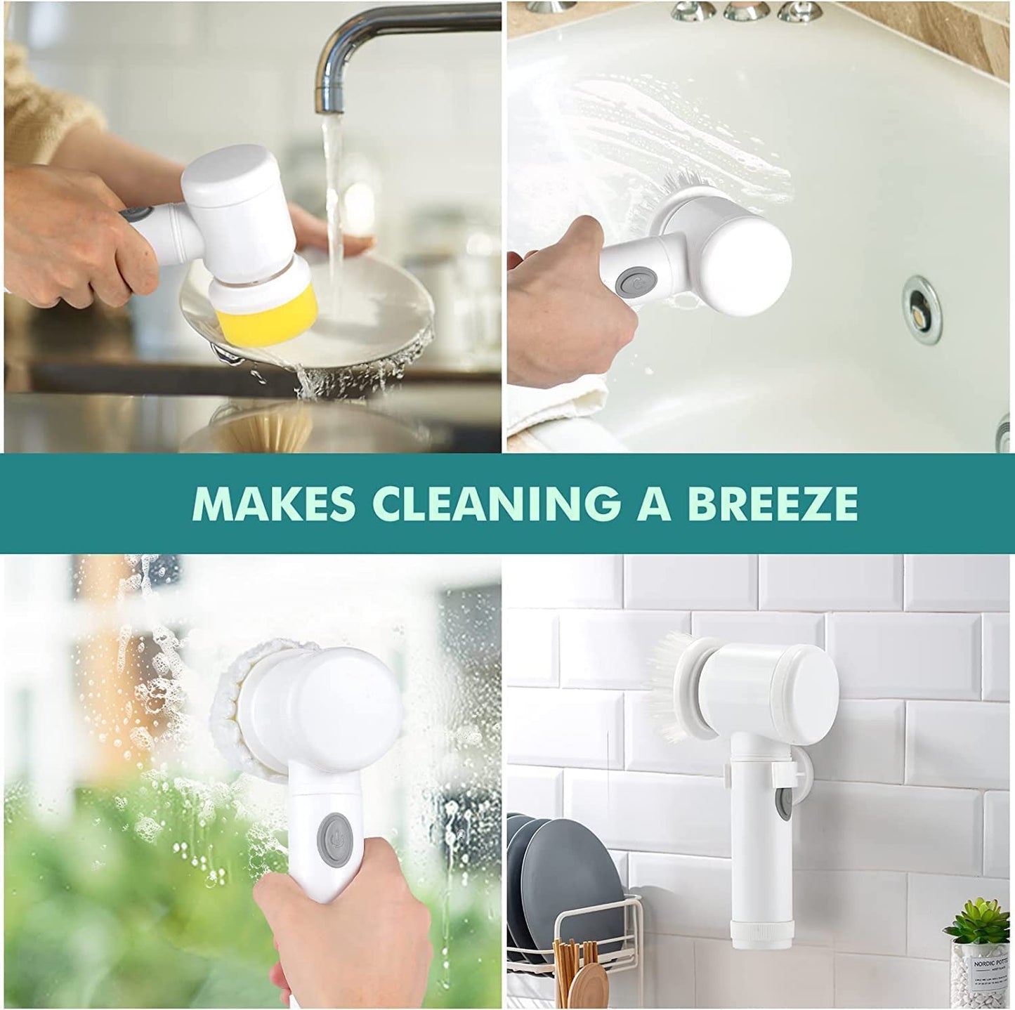 Multifunctional Magic Electric Cleaning Brush – 5-in-1 Handheld Scrubber