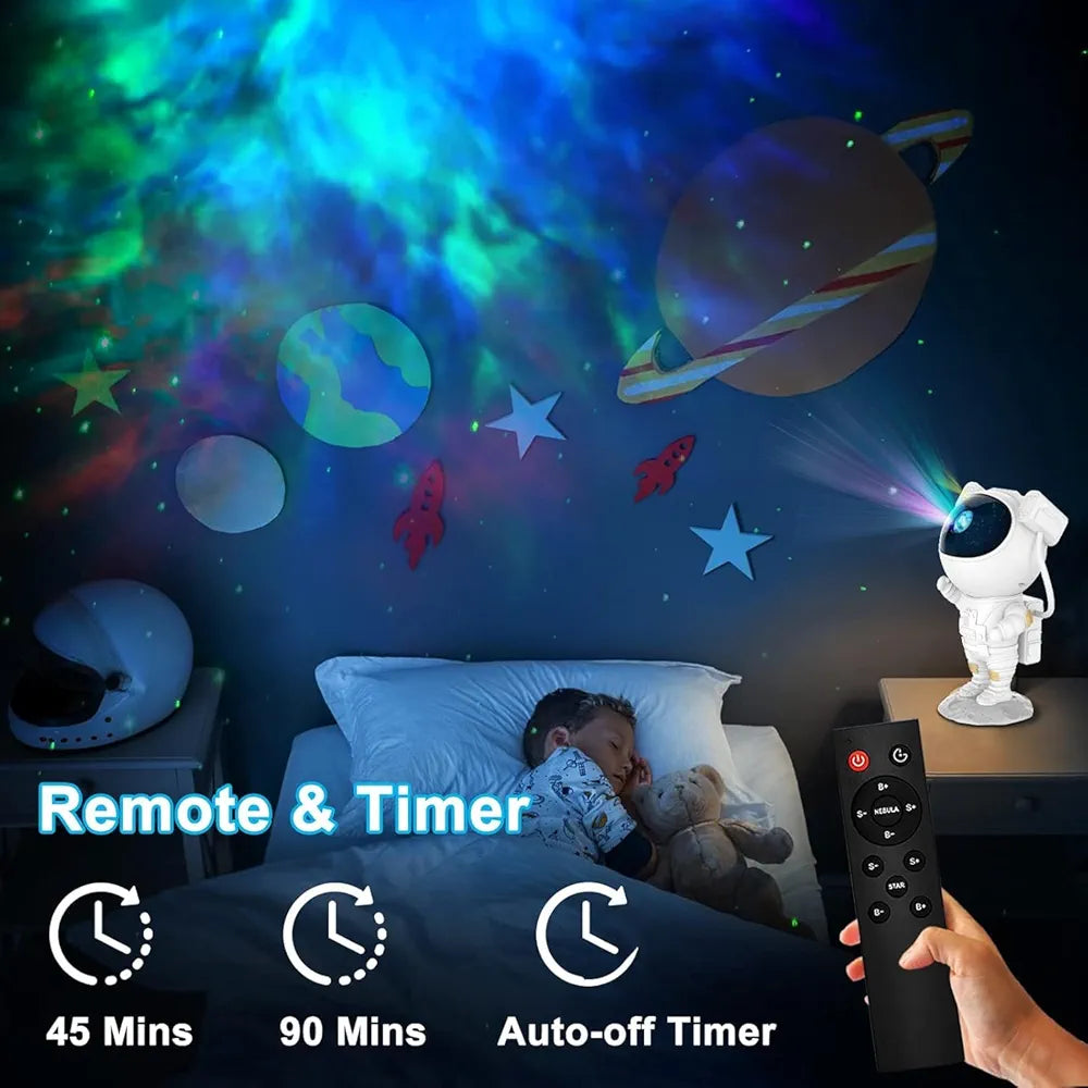 One94store Astronaut Galaxy Projector Night Light – 360° Rotating Nebula Star Projector with Remote Control, Timer & Adjustable Head – LED Space Lamp for Kids’ Bedroom, Gaming Room, Home & Party Décor