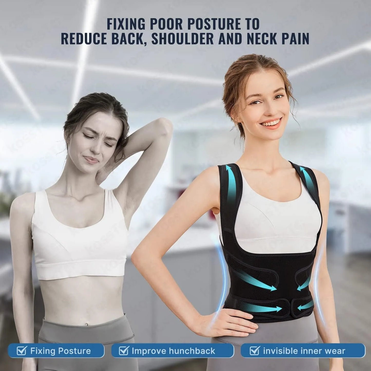 Adjustable Back Posture Corrector Belt β Pain Relief & Confidence Boost for Men & Women