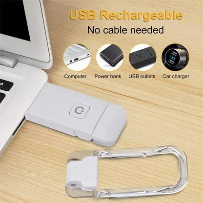Book Lamp for Students, USB Rechargeable LED Study Light, 3 Brightness & Color Modes, Clip-On, Portable & Eye-Friendly (White)