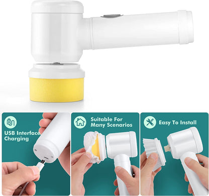 Multifunctional Magic Electric Cleaning Brush – 5-in-1 Handheld Scrubber