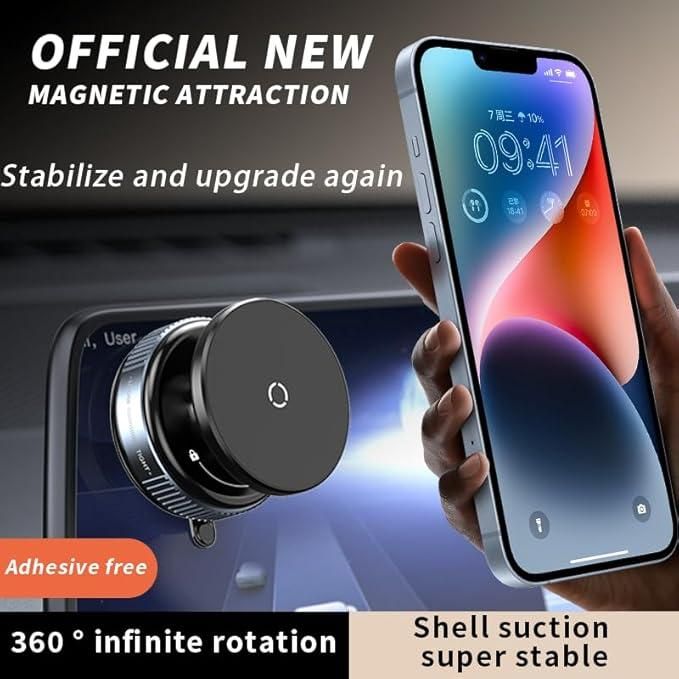 Magnetic Car/Desk Phone Holder with ultra Vacuum Suction (360° Rotation)