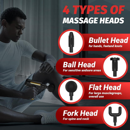 Rechargeable Handheld Massage Gun – Deep Tissue Massager for Pain Relief & Muscle Recovery