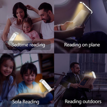 Book Lamp for Students, USB Rechargeable LED Study Light, 3 Brightness & Color Modes, Clip-On, Portable & Eye-Friendly (White)